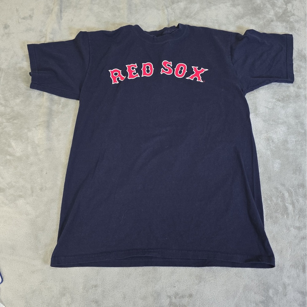Majestic Boston Red Sox Shirt Mens Large Blue MLB Baseball Sportswear Fanwear